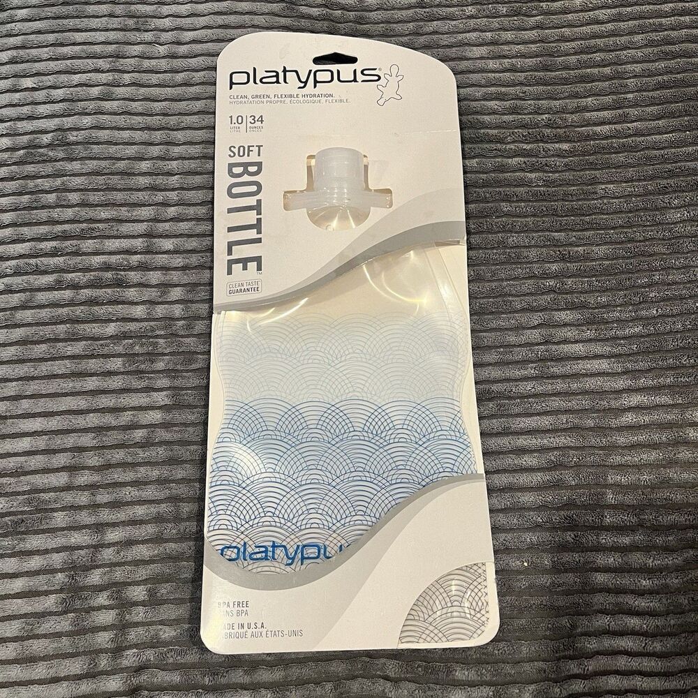 NEW Platypus 1 liter 34 oz Soft Water Bottle Foldable Hiking Traveling Walking